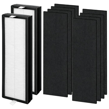 HFD320 Replacement Filter for Honeywell Air Genius 3,4,5,6 Series Air Purifier Models - HFD300 HFD310 HFD320 HFD360 HFD314 HFD323CV1 HFD323-TGT HFD324, 2 Pack H13 True HEPA + 8 Pack Carbon Pre-Filter