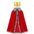 Proumhang Kids King Cape,Kids Prince Cloak with Crown,Queen Royal Robe for Boys Girls,Coronation Cloak,80cm