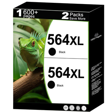 564XL Ink Cartridges for hp Black Replacement for 564 XL 2 Pack hp564xl for 7520 6520 5520 3520 4620 7525 6525 6510 5510 7510 B8550 C6300 D5400 D7560 Printers Black