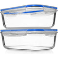 Razab 4 PC 1860ml / 63 Oz / 8 Cups Large Glass Food Storage Containers with Lids - Glass Meal Prep Containers for Roasting & Storing Leftover, Lunch Container with Lids, Microwave & Oven Safe