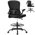 Devoko Ergonomic Drafting Chair with Flip-up Armrests,executive Tall Office Chair Standing Chair with Lumbar Support and Adjustable Footrest