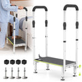 Depsunny Rv Step Stool with Handrails, 1 Step Stool for Elderly, 1 Step with 2 Handrails, White