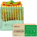 BEIDOU-PAC Compostable Sandwich Food Storage Freezer Bags, 240 Count | 2 Mil | 6.5 IN x 5.8 IN, Freshness Easy Open Biodegradable Eco-Friendly Reclosable Compost Zip Bags