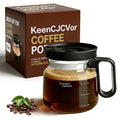 16 Oz Glass Mini Coffee Pot Mug with Spill Proof Lid, Heatproof Clear Coffee Pot Cup, Novelty Coffee Mug for Travel & Office, Ideal for Coffee Lovers (1 Pack)