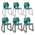 Klasika Stackable Waiting Room Chair, Stacking Office Chair with Ergonomic Lumbar Support and Metal Legs, Plastic Desk Chairs for Conference