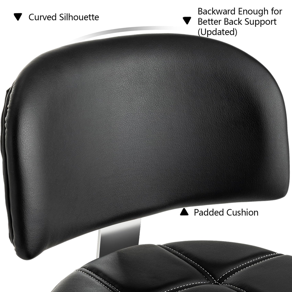 Covibrant Lockable Stool with Back and Foot Rest Ergonomic Rolling Hydraulic Adjustable Stool for Doctor Esthetician Artist Home Small Office