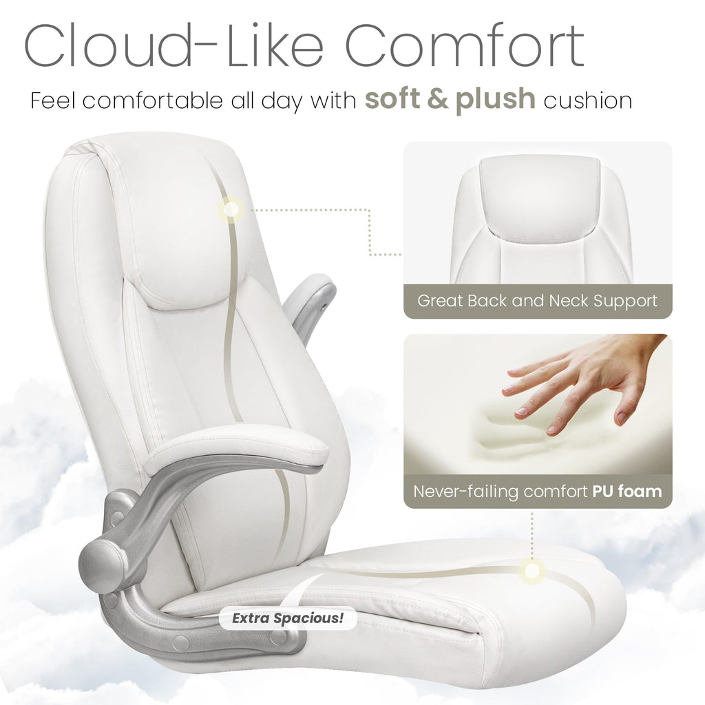Neo Chair High Back Office Desk Chair for Computer Garming Ergonomic Executive Chair with Comfy Lumbar Support Flip-up Arms Height Adjustable