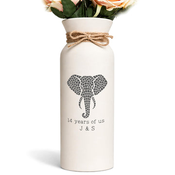 14th Anniversary Ivory Vase Gift for Him Her Wife Husband Couple