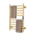 Electric Heated Towel Rack Wall Mounted, 10 Bars Towel Warmer Drying Rack with Built-in Timer, 304 Stainless Steel Heated Towel Rail for Bathroom, 115 W, Gold,Hardwiring