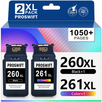 PG-260 XL CLI-261 XL Replacement for Canon 260 and 261 Ink Cartridges Work with Canon TS6400 TS6420 TS6420a TR7020a TR7020 TR7022 TR7022a TS5300 TS5320 Printer (2 Cartridges)