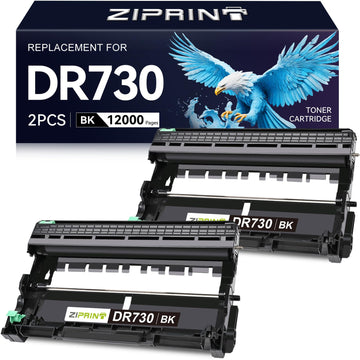 DR730 Drum Compatible with Brother DR-730 Toner MFC-L2710DW DCP-L2550DW | 2-Pack, 12000 Pages Each, Easy Install, No Streaks Ghosting, Sharp Prints for Home & Office Mass Printing, Toner Not Included
