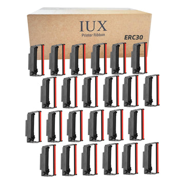 ERC30 Black and Red Ribbon Compatible with Epson ERC30/34/38 Cartridges ERC38 B/R, for Epson TM-U220,M188B,BTP-M300, ERC 30 Printer Ribbons, 24-Pack