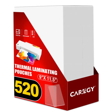 CAREGY Thermal Laminating Pouches, 520 Pack 3 Mil, 9 x 11.5 Inches Laminating Sheets Paper for Laminator, Clear, Letter Size, Office and School Supplies