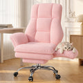 Homigropa Big and Tall Office Chair with Foot Rest & Flip Armrests, Pink