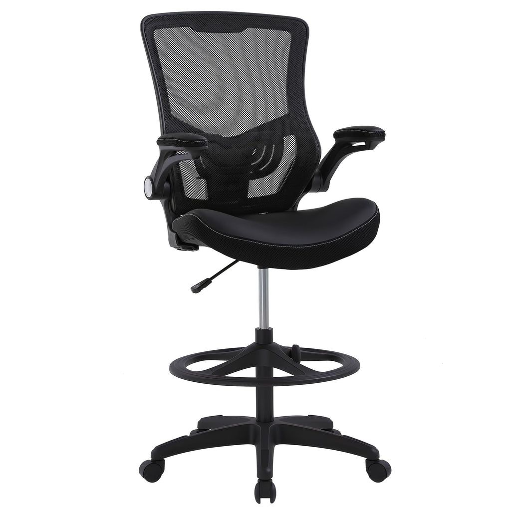 Bestoffice Drafting Chair Ergonomic Tall Office Chair Standing Desk Chair with Flip Up Arms Foot Rest Back Support Adjustable Height Mesh