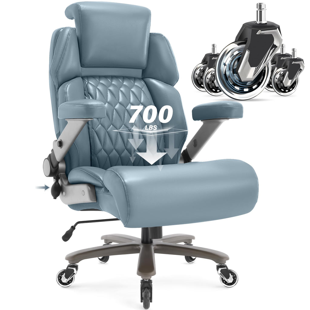 Big and Tall Office Chair 700lbs, Ergonomic High Back Computer Desk Chair, Large, Blue