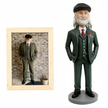 ArtiPClay Custom Bobblehead Figure Based on Your Photo, Handmade 6/7/8" Sculpted Polymer Clay Doll, Unique Personalized Gift for Husband, Boyfriend or Friends