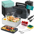 Electric Lunch Box for Adults, 100w 3.5L 2-Layer Portable Food Warmer, Dual Mode 2.5L + 1L Heated Lunch Box for Adults, Home/Car/Office/Truck Use, Lonchera Eléctrica Portátil