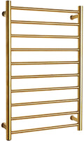 Heated Towel Rail Rails Towel Warmer Drying Rack Electric 304 Stainless Steel Tower Warmer with 10 Heated Bars Wall-Mounted for Bathroom and Plug in Options Gold (Size : Hard wi ()