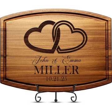 Engraved Cutting Boards for Wedding Gifts, Personalized Gifts for Couples - Wood Customized Newlywed Gifts, Bridal Registry, Anniversary Unique Gift