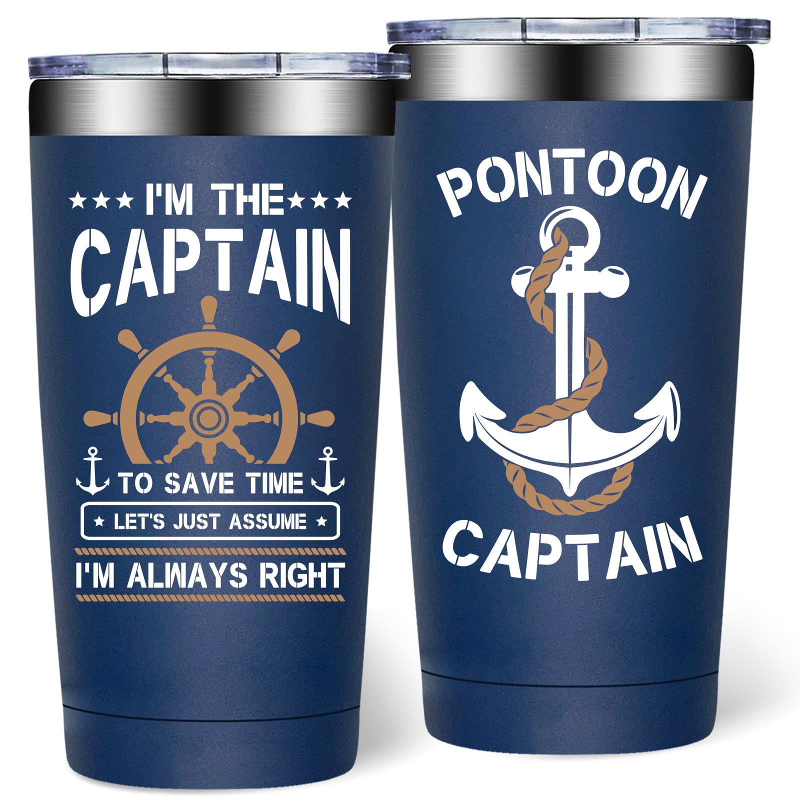 Boating Gifts for Men - Captain Gift for Man, Dad, Husband - Gifts for Boat Owner, Team Captains, Fire Captains - Boat Accessories - 20oz Tumbler