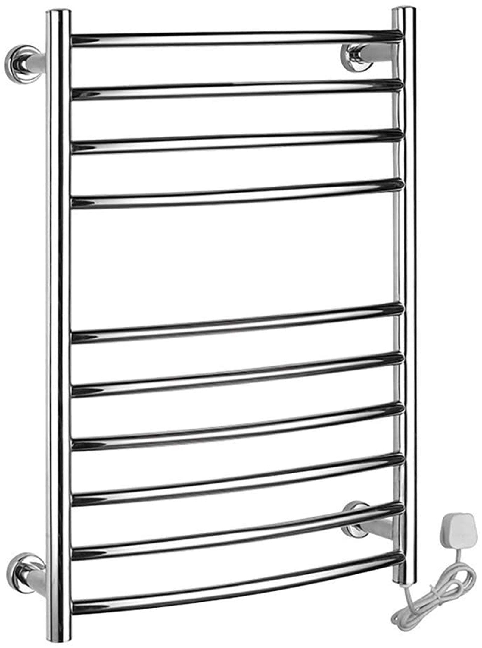 Heated Towel Rail Rails Towel Warmer,Wall Mounted Electric Heated Towel Rail, 304 Stainless Steel Plug-in/Hardwired Bathroom Radiator Towel Warmer and Drying Rack 100W (30 X 22.6 X