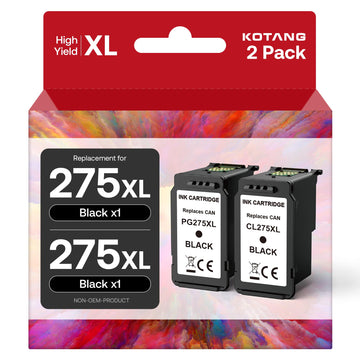 PG-275XL Black Ink Cartridge Replacement for Canon 275 Black Ink Remanufactured 275XL Ink Cartridge for TS3722 TR4720 TS3700 TR4700 TS3522 TR4722 TS3500 TS3720 TS3700 TS3520 TR4723 Printers (2 Black)