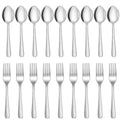 24-Piece Forks and Spoons Silverware Set,Spoons and Forks Food Grade Stainless Steel Flatware Cutlery Set for Home,Kitchen and Restaurant,Mirror Polished & Dishwasher Safe
