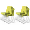 Vingli Stacking Chairs Set of 10 Stackable Office Chairs with Metal Sled Base, Ergonomic Plastic Seat, Stacking Chairs for Waiting Room Break