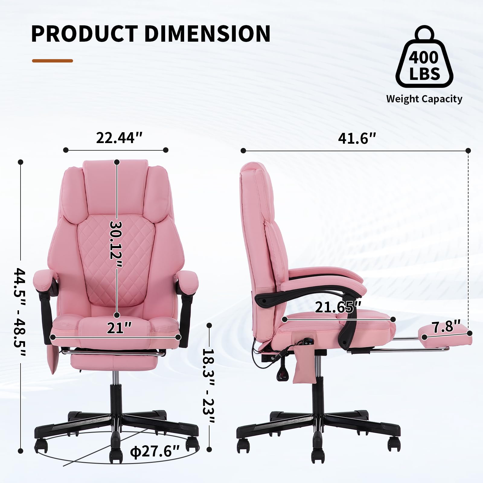 Zuacs Massage Office Chair with Heat 6 Vibration Points,high Back & Heat, Executive Desk Chair,big and Tall Office Chair 400lbs, Comfortable