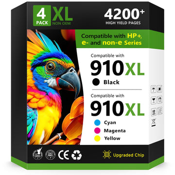 COMBUY 910XL Ink Cartridges Combo Pack Replacement for HP 910XL 910 XL Work for HP 8025e 8022e 8015e 8028e 8035e 8020 8022 8025 8035 Printer, 4 Pack