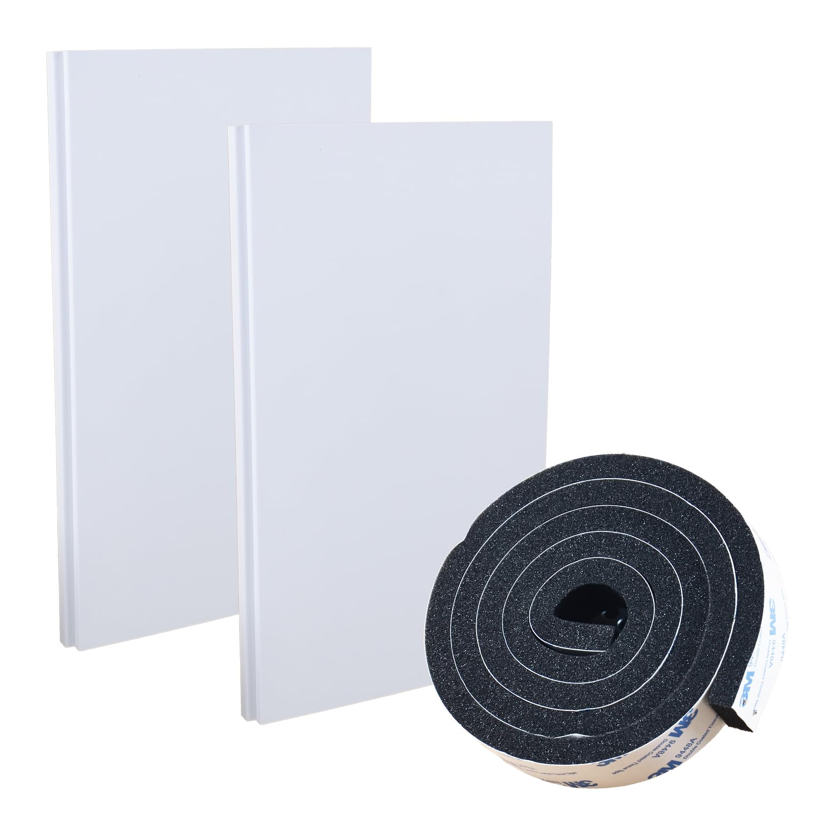 Window Air Conditioner Foam Insulation Panels,AC Side Insulating Panel Kit,2 Pack,White, 17in High x 10 in Wide x 1in Thick