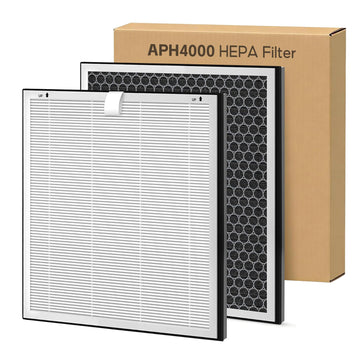 2-pack APH4000 Replacement Filter, Compatible with KNKA APH4000 Air Purifier, Activated Carbon Filter+ True HEPA Filter