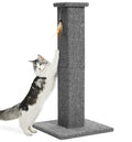 Made4Pets Cat Scratching Post, 32 Inch Carpet Covered Cat Scratcher with Kitten Toy, Tall Scratching Post for Indoor Cats Adults and Kittens, Grey