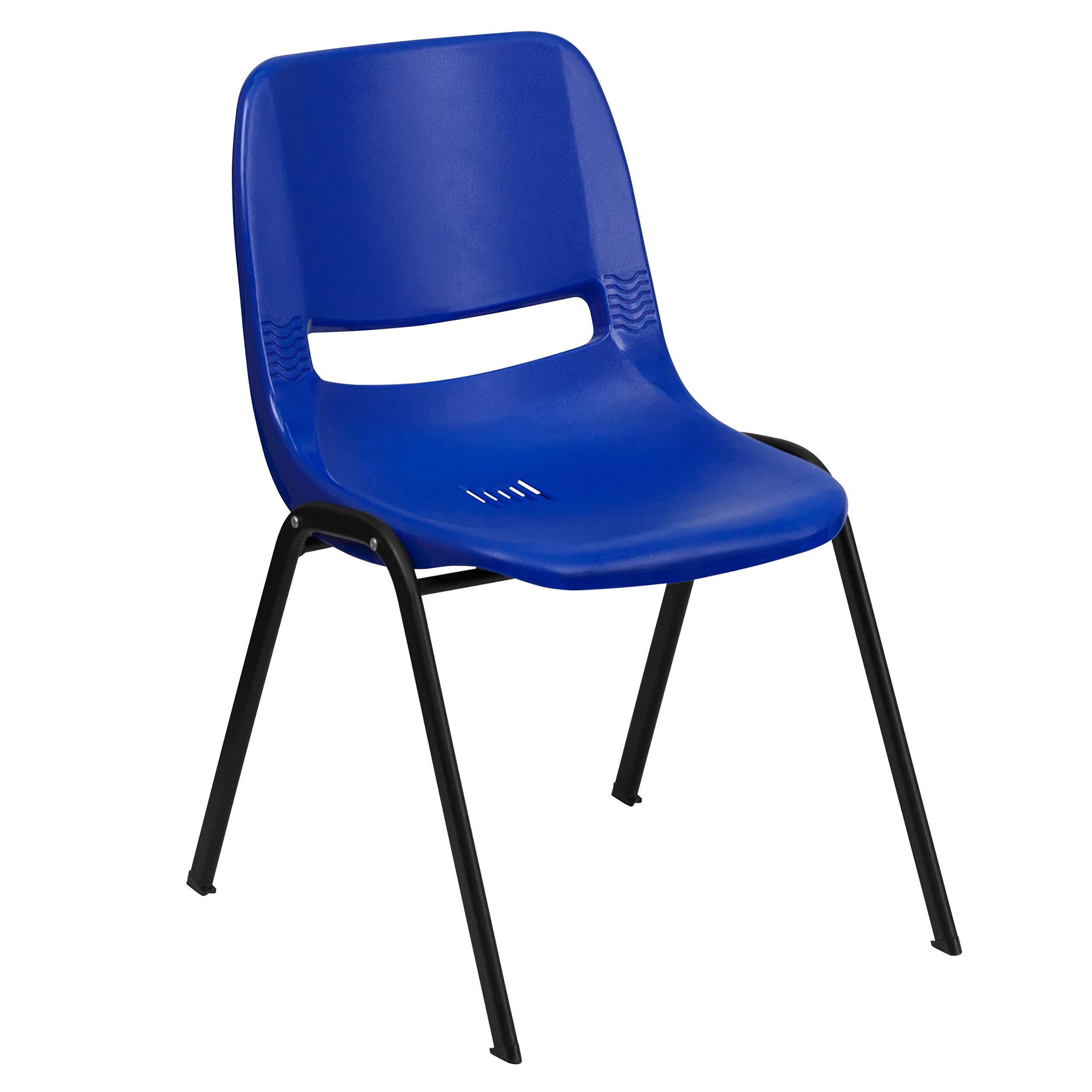 Emma + Oliver Navy Fabric Ergonomic Office Chair, 15.25"W x 19.25"D x 24.5"H, Navy Plastic/black Frame