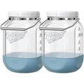 2 Pack Square Glass Containers with Airtight Lids, Wide Mouth Mason Jars, 1 Gallon Glass Jar With Handle & Non-slip Base & Scale Mark, 128 Oz Pantry Storage Canisters for Flour, Rice, Pickle