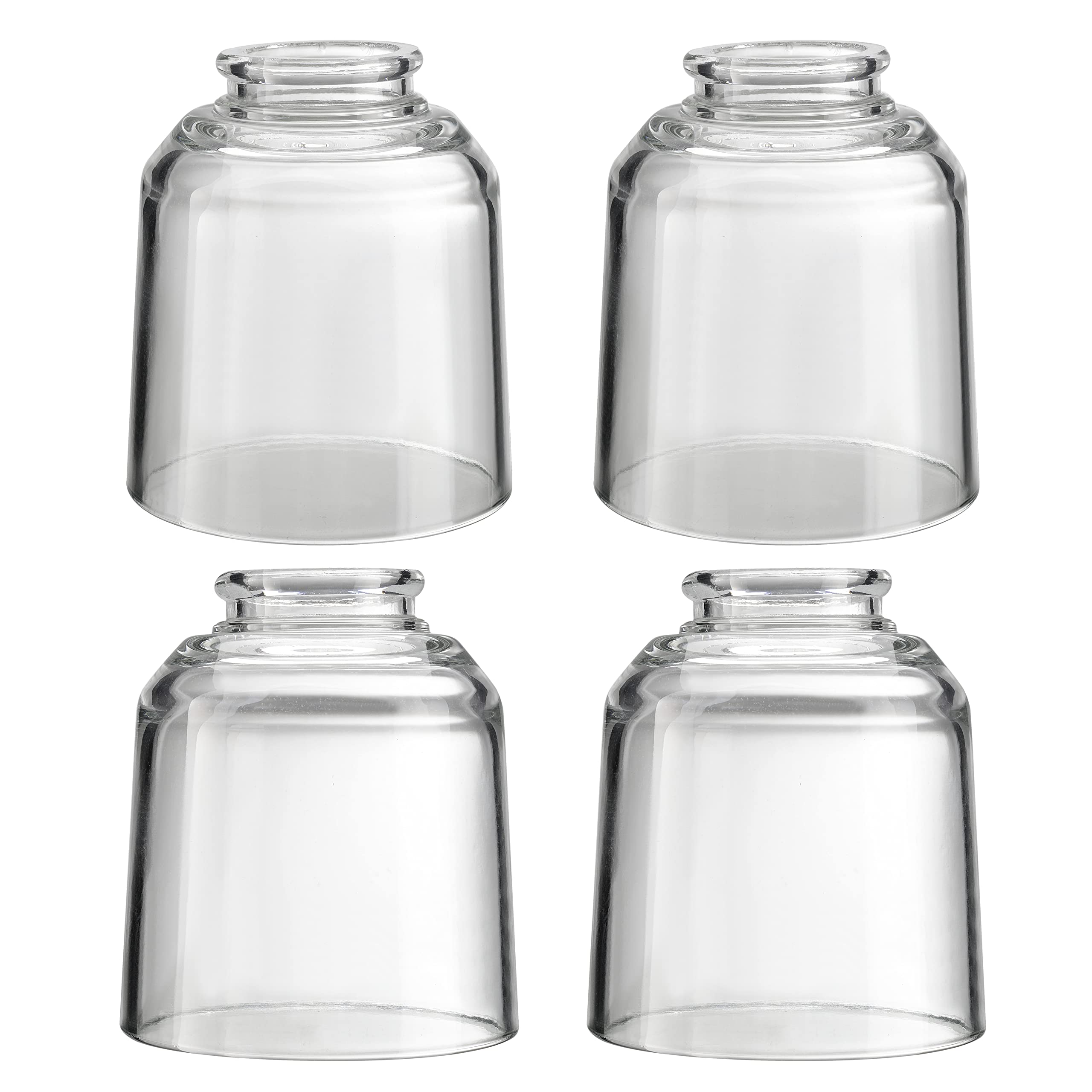 Aspen Creative 23175-60-4, Contemporary Clear Ceiling Fan Replacement Glass Shade, 2-1/8" Fitter, Size: 4" D x 4-3/4" H, 4Pcs/Pack
