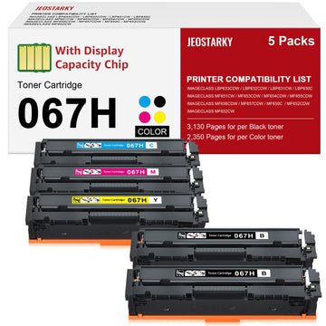 067H 067 Toner Cartridge Set Replacement for Canon 067H Compatible for Color ImageClass MF652Cw MF656Cdw LBP632Cdw MF654Cdw MF653Cdw LBP633Cdw MF650C LBP630C Printer High Yield 5 Pack
