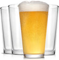 CUCUMI Beer Pint Glasses Set of 4,16 oz Drinking Glasses,Cocktail Glasses Made for Hot & Cold Beverages Mixing Glass & Highball Set of 6 for Homes, Pubs & More