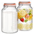 1 Gallon Glass Jars with Lids, 2 Pack Wide Mouth Mason Jars, 138 oz