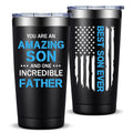 Fufandi Gifts for Son - Fathers Day Gift for Son, Birthday Christmas Valentines Day Graduation Gift for Son Stepson BonusSon from Mom Dad Stepmom - Tumbler Cup 20oz