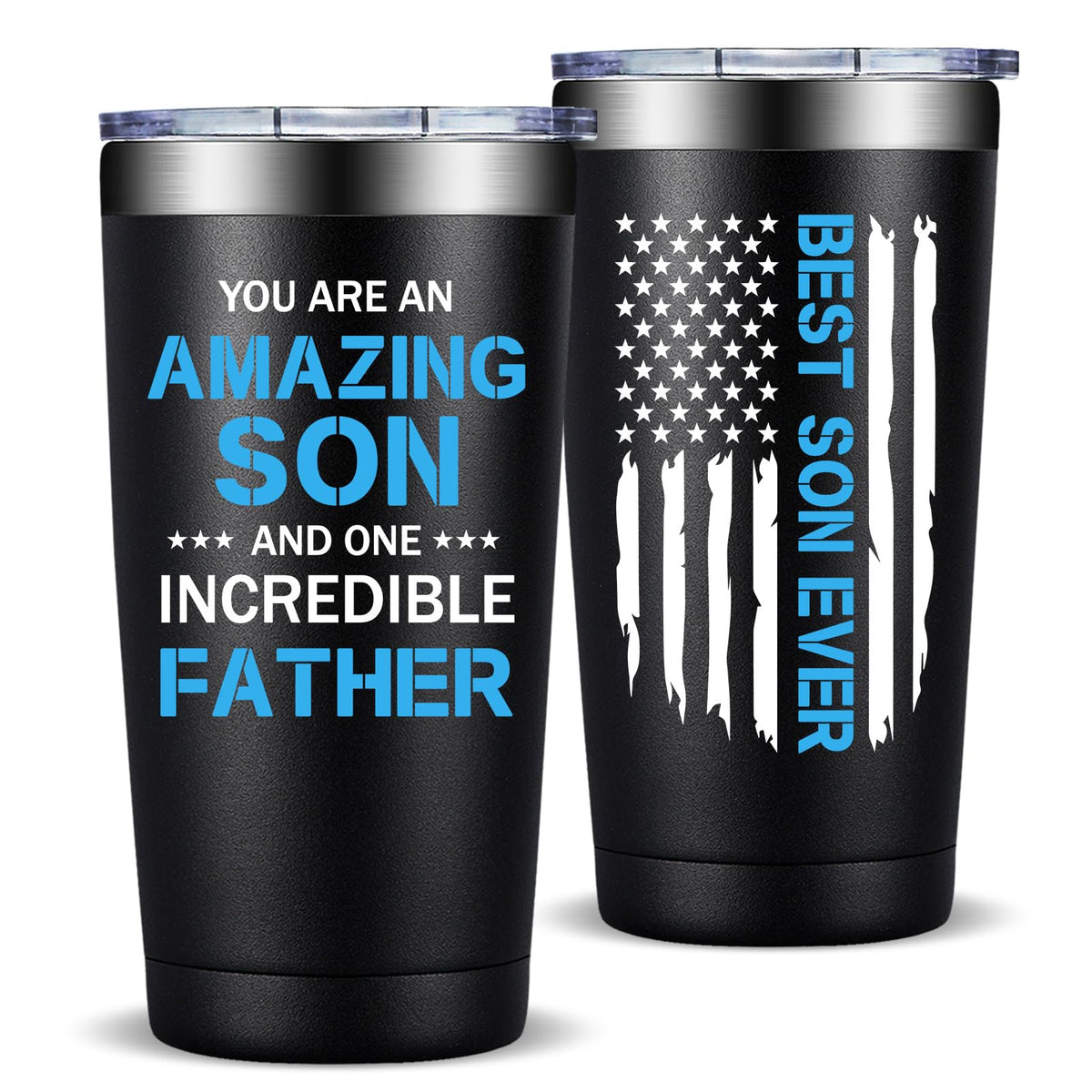 Fufandi Gifts for Son - Fathers Day Gift for Son, Birthday Christmas Valentines Day Graduation Gift for Son Stepson BonusSon from Mom Dad Stepmom - Tumbler Cup 20oz