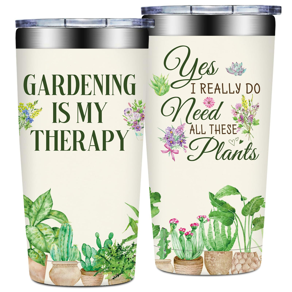 Grifarny Gardening Gifts for Women - Plant Lover Gift - Mothers Day Gifts for Gardeners, Pant Lovers, Garden - Gardening is My Therapy Tumbler Cup 20 oz