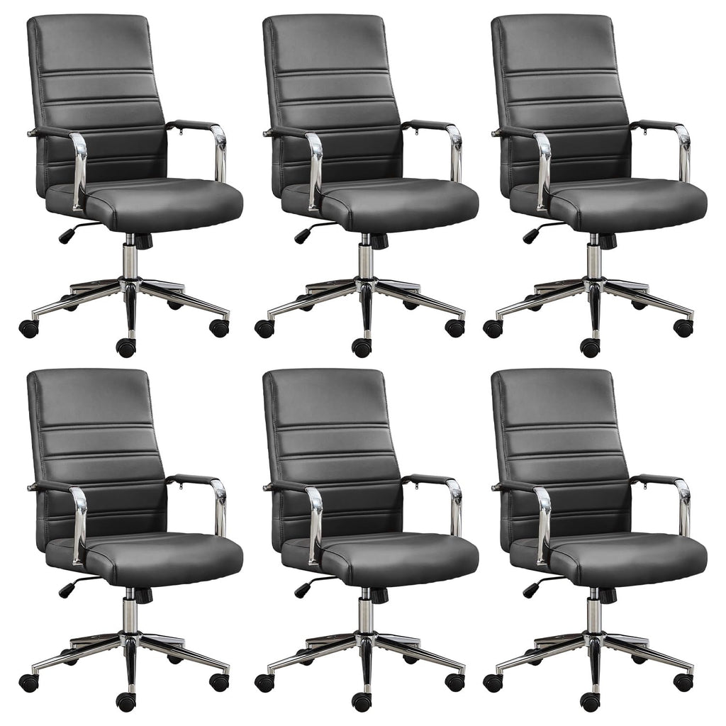 Office Desk Chair, Leather Conference Room Chairs with Wheels, Modern Executive Office Chairs Adjustable Height, Ergonomic Swivel Rolling