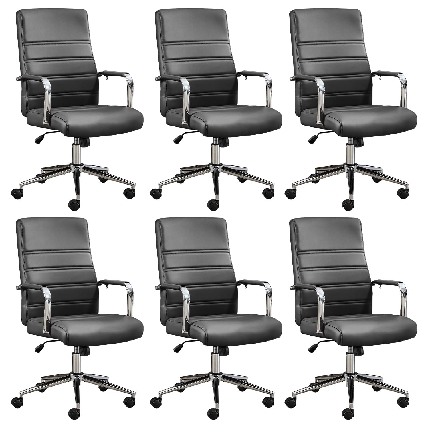 Office Desk Chair, Leather Conference Room Chairs with Wheels, Modern Executive Office Chairs Adjustable Height, Ergonomic Swivel Rolling
