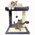 Cat Scratching Post, 19.69" H(50cm) Cat Tree with Cat Bed, Scratching Posts for Indoor Cats with Two Plush Balls Toy, Small Cat Tree for Kittens/Cats Playing and Relaxing (20 in Grey Cat Tree)