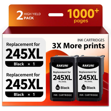245XL Ink Cartridges Replacement for Canon 245XL Black Ink, High Yield PG-245 XL 245 XL Compatible with Canon Pixma MX490 MX492 MG2522 MG2500 TS3322 TR4527 TR4520 TS3122 Printers (2 Pack)