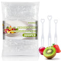 MAQIHAN 300 Disposable Mini Fruit Forks - Plastic Appetizer Forks Mini Cocktail Forks Individually Wrapped Tiny Dessert Forks Cocktail Food Picks Palillos Para Fruta for Party Appetizer Charcuterie