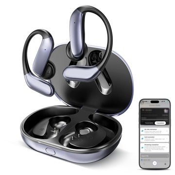AI Translation Earbuds: 170 Languages & 0.45s Instant Real-Time Translator, Smart AI Headphones with Meeting Notes & Transcription, Bluetooth 6.0 & ENC, Audífonos Traductores