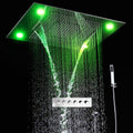 European Style Luxury Canopy Shower Set Constant Temperature Multi-Function Spa Spray Waterfall Rain Large Top Spray (Hot and cold spool)